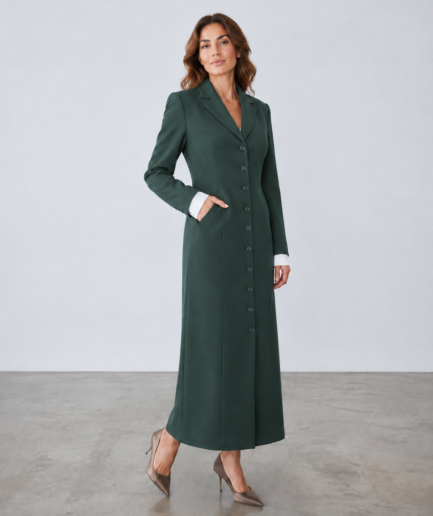 Forest Green tailored longline blazer