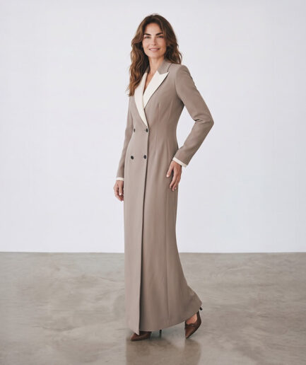 Taupe Ivory lapel blazer