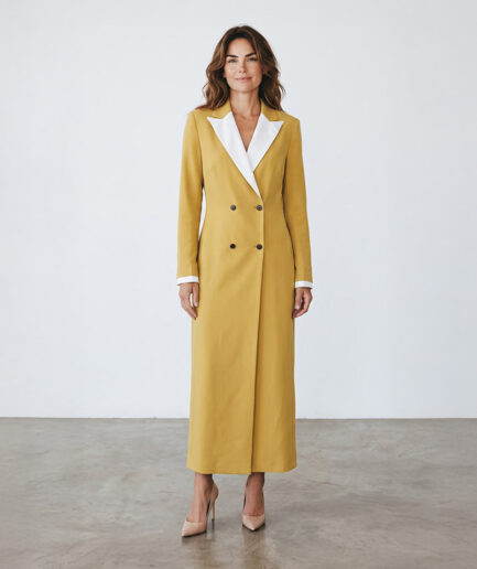 Mustard Ivory lapel blazer