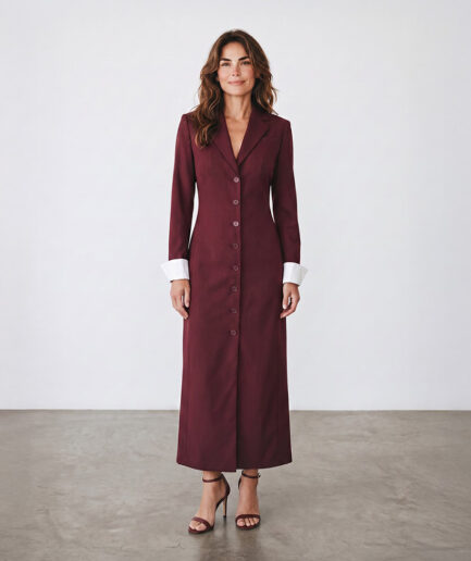 Burgandy tailored longline blazer